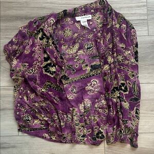 Arbor Violet and Black Floral Blouse